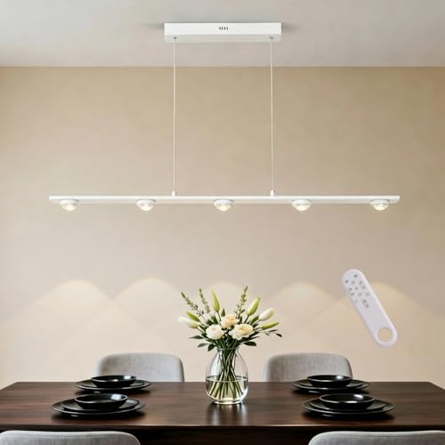 YLFXL Lampada a Sospensione, 90CM Illuminazione Focalizzata Lampadario Led Sospensione Dimmerabile 3000K-6000K, Metallica Lampadario con Telecomando per Isola Cucina e Tavolo Pranzo