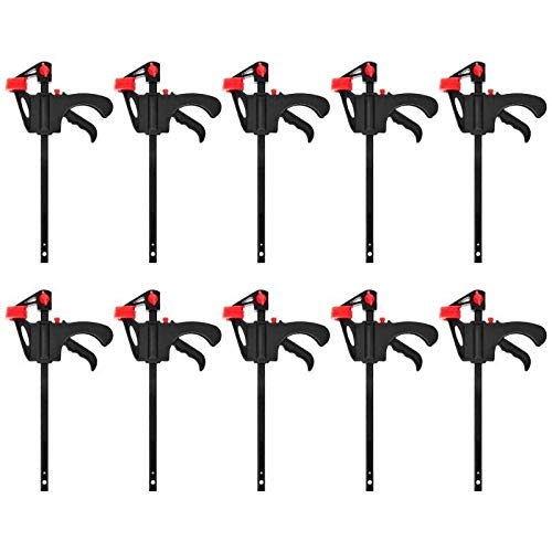 Sargentos Carpintero 10pcs Abrazadera de 4 pulgadas Woodworking F Clip Clip Grip Rápido Ratchet Liberación Barra de barra DIY Carpintería Herramienta de mano Sargentos De Apriete (Size : 10pcs)