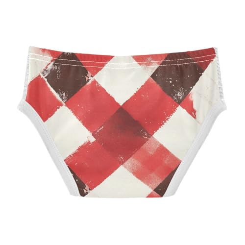 KLL Buffalo Plaid Red Black Toddler Boy Pure Cotton Briefs Breathable Children Undies2