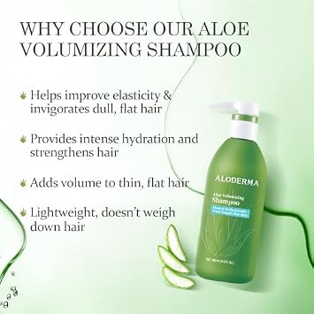 Aloderma Aloe Vera Hair Care Set: Volumizing Shampoo, Nourishing Conditioner