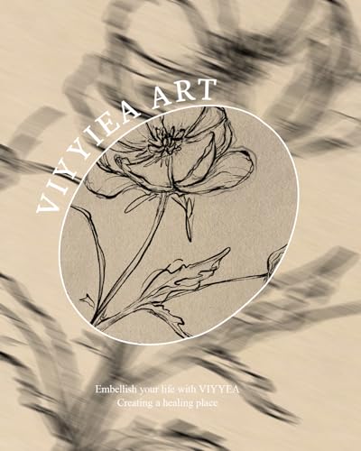 Image of VIYYIEA Vintage Gold Framed Wall Art for Living Room, Poppy Canvas Prints Home Decor, Sketch Painting Picture, Bedroom Wall Decor Gifts for Friends or Family -【Poppy】-(10L x 8W)