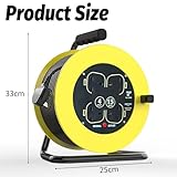 15M Open Cable Reel Extension Lead with Winding Handle, Thermal Cut Out and Power Switch 4 * 13A Socket Outdoor Extension Lead Wind-up Cassette - Image 7
