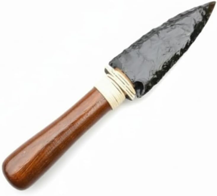 Forest of Crystal Handmade 8 Inch Obsidian Ritual Knife with Wooden Handle - Shamanic Blade for Spiritual Practice, Healing, Altar Decor, Athame Tool