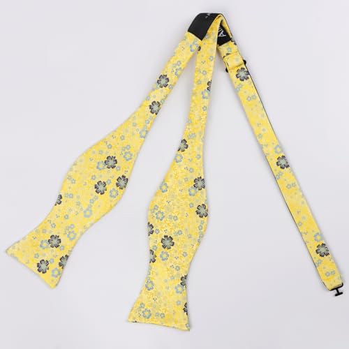 Image of Alizeal Mens 2pcs Floral Self-tied Bow Tie Pocket Square Set | Premium Classic Pocket Square Perfect for Wedding Proms Business