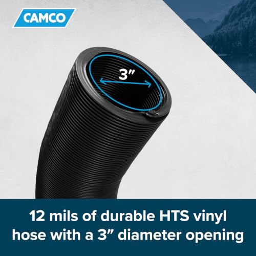 Image of Camco 20-Foot Camper /RV Sewer Hose - Designed to Work with Trailer Sewer Fittings, Threaded Fittings, and Slip Fittings (not included) - 3-Inch Diameter Opening (39611)