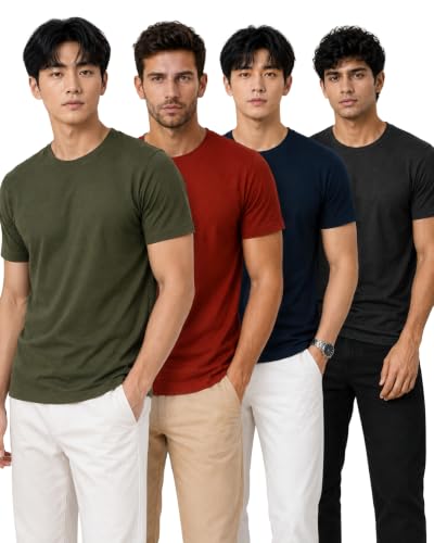 Image of London Hills T Shirt For Man | Tshirt Shirts Men | Men Round Neck Tshirts | Gym T Shirts For mens Workout | T-shirts For Man Cotton Stylish Round Neck T Shirt Half Sleeve Regular Fit Solid Multicolour