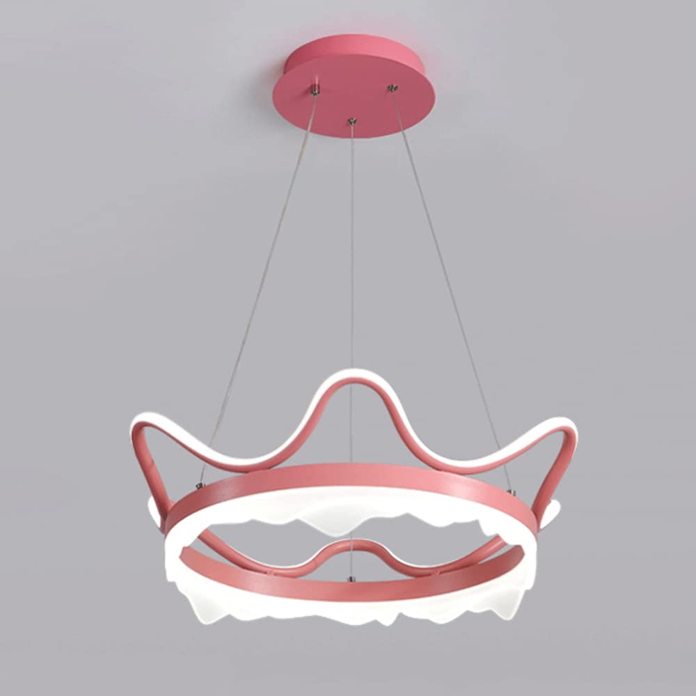 Suspension moderne LED 42W rose en métal de 23,6 pouces pour luminaire chambre