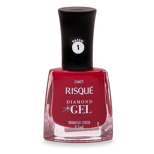 Descubra o Fascínio do Risqué Diamond Gel Amora Negra 3 Esmalte Risqué Diamond Gel Vermelho Cereja Cremoso 9,5 Ml