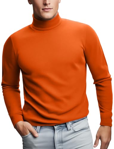 Zengjo Mens Turtleneck Long Sleeve Shirts Thermal Baselayer Tops Soft2