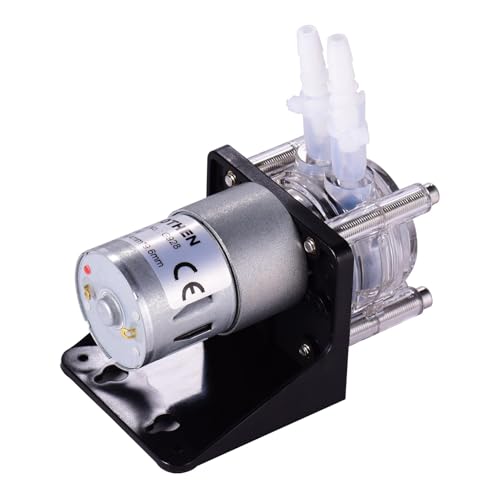 Peristaltic Pump 500ml per Min Metering Pump Vacuum Pump with Ball Bearing Design for Lab Experiment (L 12V)
