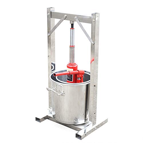 Botaidahong 12L Fruit Press Crusher Grinder With Hydraulic Jack For Wine Making Hydraulic Jack Kitchen Tool Heavy Duty Full Stainless Steel Wine/Cider Press With Hydraulic Jack Aid #TOP1