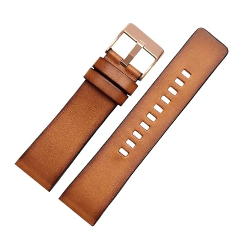 Bracelet en cuir véritable 22mm 24mm 26mm style rétro pour montre homme DZ