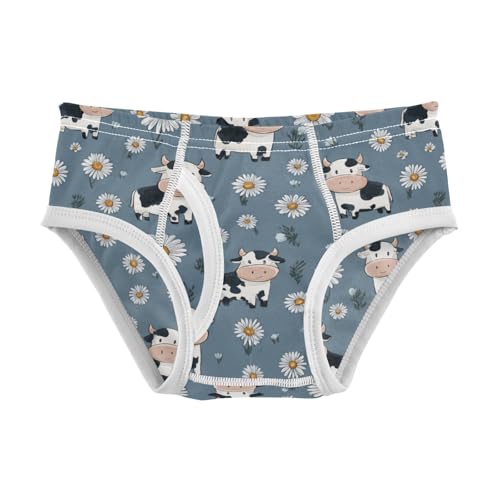 Wusikd Cute Cows Daisies Boys' Underwear Cotton Blue Boys Briefs Soft Toddler Underwear 2T