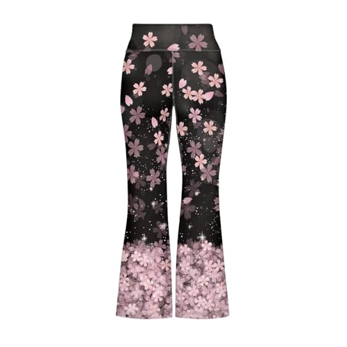 Cherry Blossom Girls' Flare Leggings Kids High Waisted Bell Bottoms Girls Bootcut Yoga Pants Casual Athletic Dance Pants2