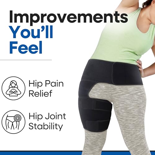 plus size hip brace thigh compression sleeve  sciatica pain relief device brace  hamstring amp groin compression sleeve wrap  sciatic nerve relief  hip support braces for women amp men  x-lg  right