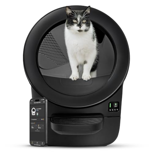 Litter-Robot EVO by Whisker Black - Automatic Self-Cleaning Cat Litter Box Compact Space-Saving Design Advanced Odor Control Works with Any Clumping Litter WhiskerCare 1-Year Warranty
