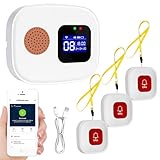 WiFi-Pager-System: Dieser intelligente Unterstützungspager kann mit der Smart App verbunden werden, um Remote Push zu realisieren. Wenn Sie Hilfe benötigen, drücken Sie einfach die Ruftaste, der Empfänger löst einen Alarm aus, gleichzeitig erhält die Smartphone-App eine Warnung