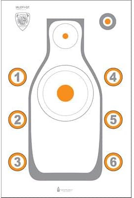 Official IALEFI-QT Training Target Standard IALEFI-Q Target with high Visibility Orange Aiming Points & Numbered Command Training Circles Gray & Orange Size: 23" x 35"