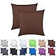 NatureMark 2er Set Jersey Kissenbezüge – Elastisch, weich, atmungsaktiv und hautfreundlich – Waschbare Kissenhülle - 40x40 – Schoko Braun