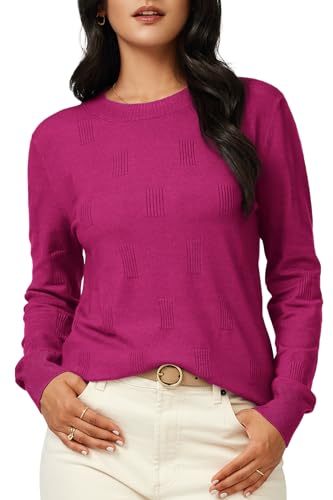 Image of Arach&Cloz Women's Soft Knit Sweater Fall Dressy Casual Pullover Tops