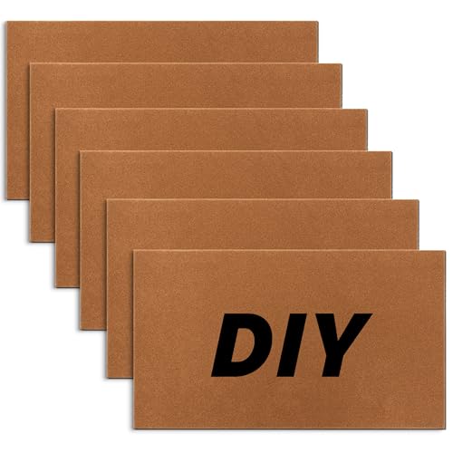 6 Pack Plain Coir Doormat for Painting 30x17 Artificial Blank DIY Door Mats for Crafting Bulk with Non-Slip TPR Backing Paintable & Sublimation Blanks for Welcome Mat Personalized Home Decor Gift