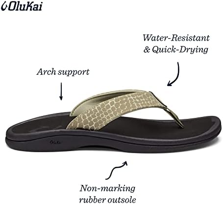 OLUKAI Ohana Pa'i Women's Beach Sandals, Quick-Dry Jersey Knit Lining, Water Resistant & Comfortable Fit, Wet Grip Soles & Compression Molded Smooth Footbed, Silt/Mo'o, 11 | Image 3