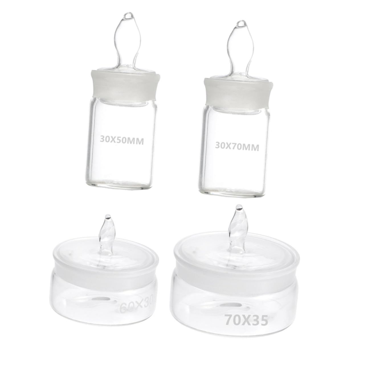 CIYODO 4pcs Tall Labs Weighing Bottle Chemical Weighing Bottle Lab Equipment Glassware
