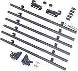 Genérico Kit de riel Deslizante para Escalera de Biblioteca, de Tubo Redondo Negro rústico, de 1 a 6 Metros, con Rodillo de Suelo y Freno, herrajes con Ganchos Extensibles para hogar, Inter