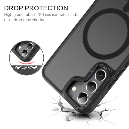 Image of BENTOBEN Samsung Galaxy S22 Case, Galaxy S22 Magnetic Case [Compatible with MagSafe] Translucent Matte Slim Shockproof Women Men Protective Case Cover, Black