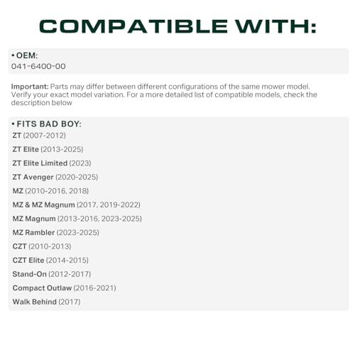 Image of UDC Parts 041-6400-00 Pump Belt Replacement for Bad Boy MZ Magnum ZT Elite ZT Avenger CZT Outlaw Stand-On Compact Outlaw 041640000 / Mower Drive Belt /Aramid Cord / 66.25 inches