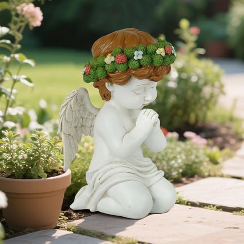 Estatuas de ángel arrodillado de resina para interiores 4