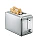 Tostapane per bagel in acciaio inossidabile a 2 fette (6 impostazioni dell'ombra del pane, funzione bagel / scongelamento / riscaldamento / annullamento, slot extra larghi, vassoio raccoglibriciole r