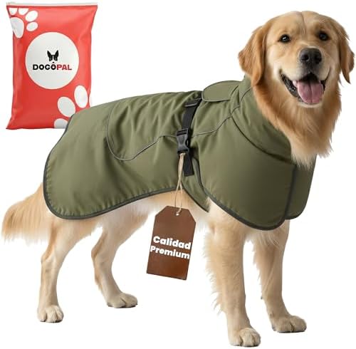 DOGOPAL Abrigo impermeable para perros, abrigo de invierno y abrigo para perros con forro polar, reflectante y resistente al viento, chubasquero para perros pequeños, medianos y grandes, perfecto para