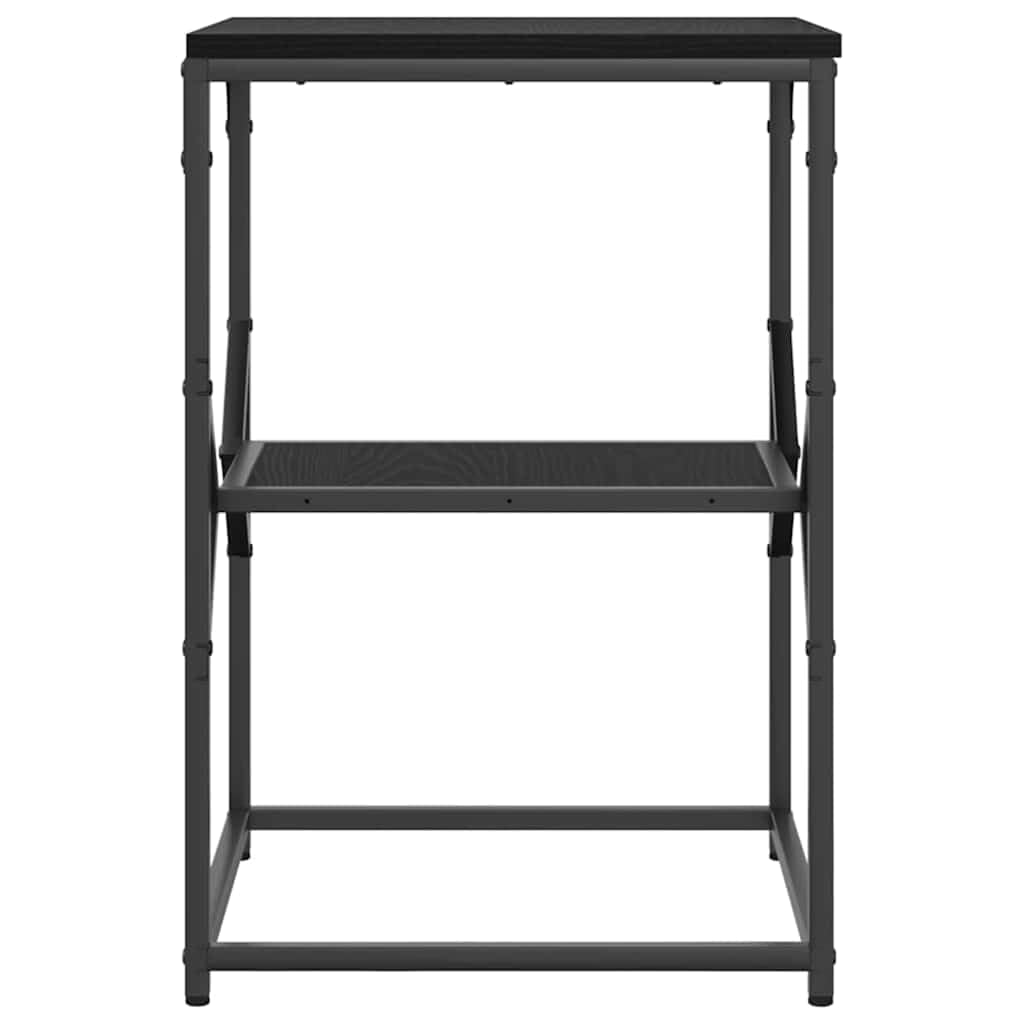 Hothingwell Beistelltisch Eiche schwarz 41x40x60 cm | Maschinenholz, Stahlrahmen, matte Oberfläche, Aufbewahrung für Lampen, Reinigung mit feuchtem Tuch