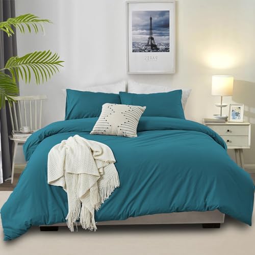 Linge de lit en coton moelleux turquoise pour des nuits douces - 4