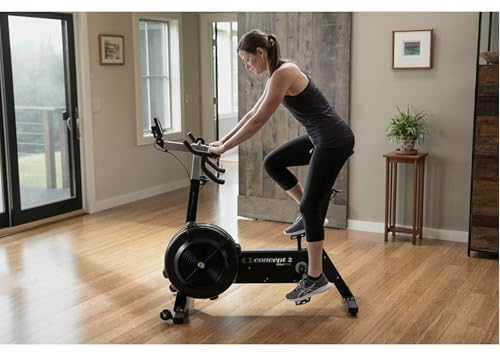 Image of Concept2 BikeErg Stationary Exercise Bike with PM5 Black and Fitxion Cleaning Cloth