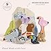 Le Toy Van - Wooden Andes Stacking & Bag - Petilou Forest Building Blocks Stacker & Bag - Educational Balancing Activity Toy for Kids Age 18 Months + - Tropical Animal Blocks