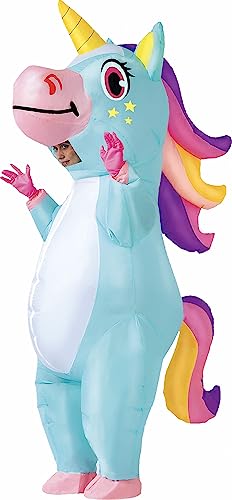 Spooktacular Creations Halloween Inflatable Costume, Full Body Unicorn Blow Up Costume for Adults Dress Up Holiday Themed Cosplay Parties(Blue)