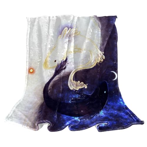 Couverture polaire Taichi de poisson plaid chaud doux lit canapé chaise 150x130 - 2