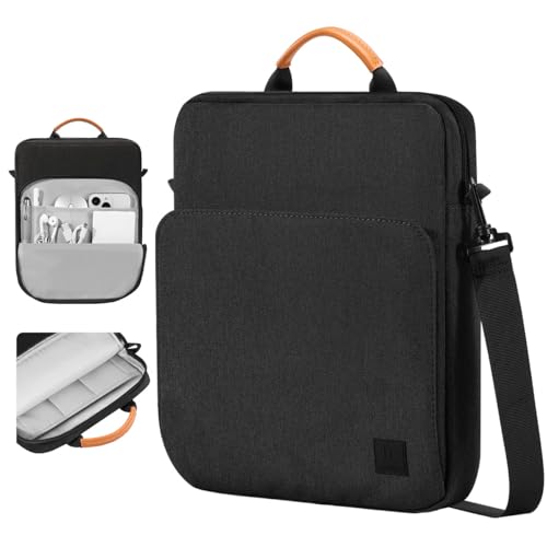 Dadanism 13 Zoll Tablet Tasche mit Schultergurt & Griff für iPad Pro 13" M4 2024, iPad Air 13" 2024, iPad Pro 12,9" M2, Galaxy Tab S10+ Plus/S9 FE+/S9+ Plus 12,4", Tab P12 12,7", Schwarz & Grau