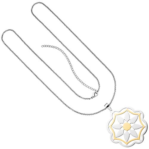 Jobo Damen-Halskette aus Edelstahl Bicolor mit Blumen-Anhänger 80 cm