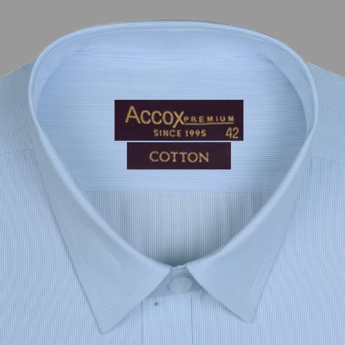Image of ACCOX Men's Cotton Full Sleeves Regular Fit Winter Wear Self Design Plain Formal Shirt for Men (GCR296)