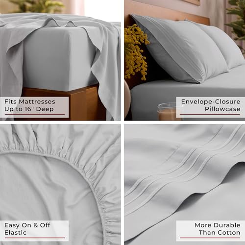 image for Mellanni Queen Sheets Set - 4 PC Iconic Collection Bedding - Hotel Lux