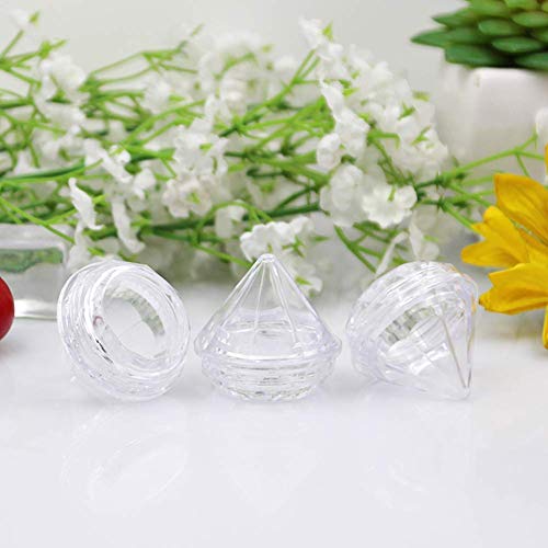 Qixivcom 25 Pcs 5G Clear Cream Box Jars Diamond Shaped Empty Refillable Cosmetic Container Jar Pot With Lid Makeup Sample Trial Case Storage For Lip Blam Lotion Creams Eye Shadow Nails Powder Jewelry #TOP5