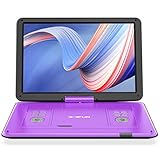 17.5 Portable DVD Player with 15.6 Large HD Screen, 6 Hours Rechargeable Battery, Video Player Portable, Support USB/SD Card/Sync TV and Multiple Disc Formats, High Volume Speaker