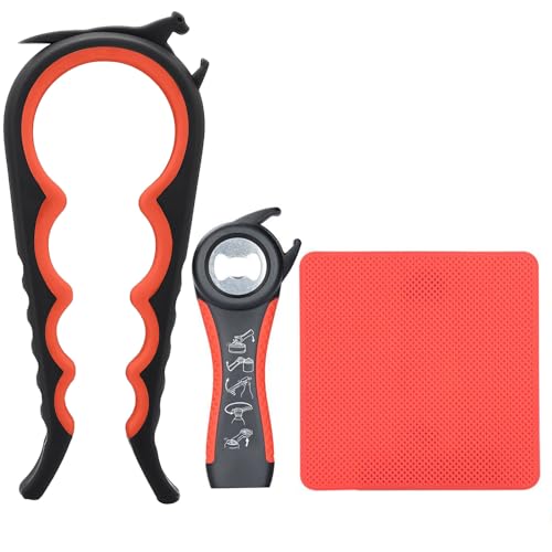 Latest Jar Opener and 5 in 1 Bottle Opener with Rubber Jar gripper Pad Ideal for Seniors with arthritis Weak Hands and Low Strength
