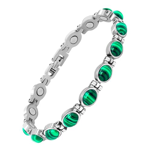 Pulsera magnética turquesa JEROOT, el detalle elegante de acero para mujer