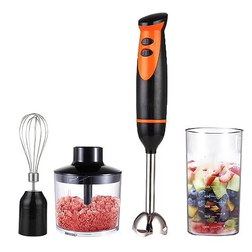 HYQFSAD Immersion Hand Blender With 2-Speed Turbo Mode，Compact Design 300W Hand Blender for 2-3 Persons Effortless Blending Of Smoothies Soups Baby Food Dips