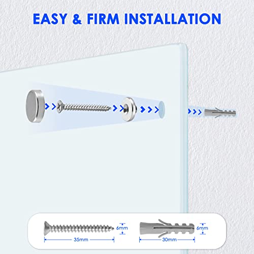 Glass Whiteboard, 3'X 2' Glass Board Magnetic Dry Erase Board On Wall Frameless, 36 X 24 Inches Tempered Glass Dry Erase Board With Acrylic Pen Tray, 3 Markers, 1 Eraser, 5 Magnets #TOP3