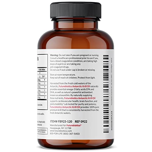 Futurebiotics Antarctic Krill Oil 1000Mg With Omega-3S Epa, Dha, Astaxanthin And Phospholipids - 100% Pure Premium Krill Oil Heavy Metal Tested, Non Gmo – 120 Softgels (60 Servings) #TOP5